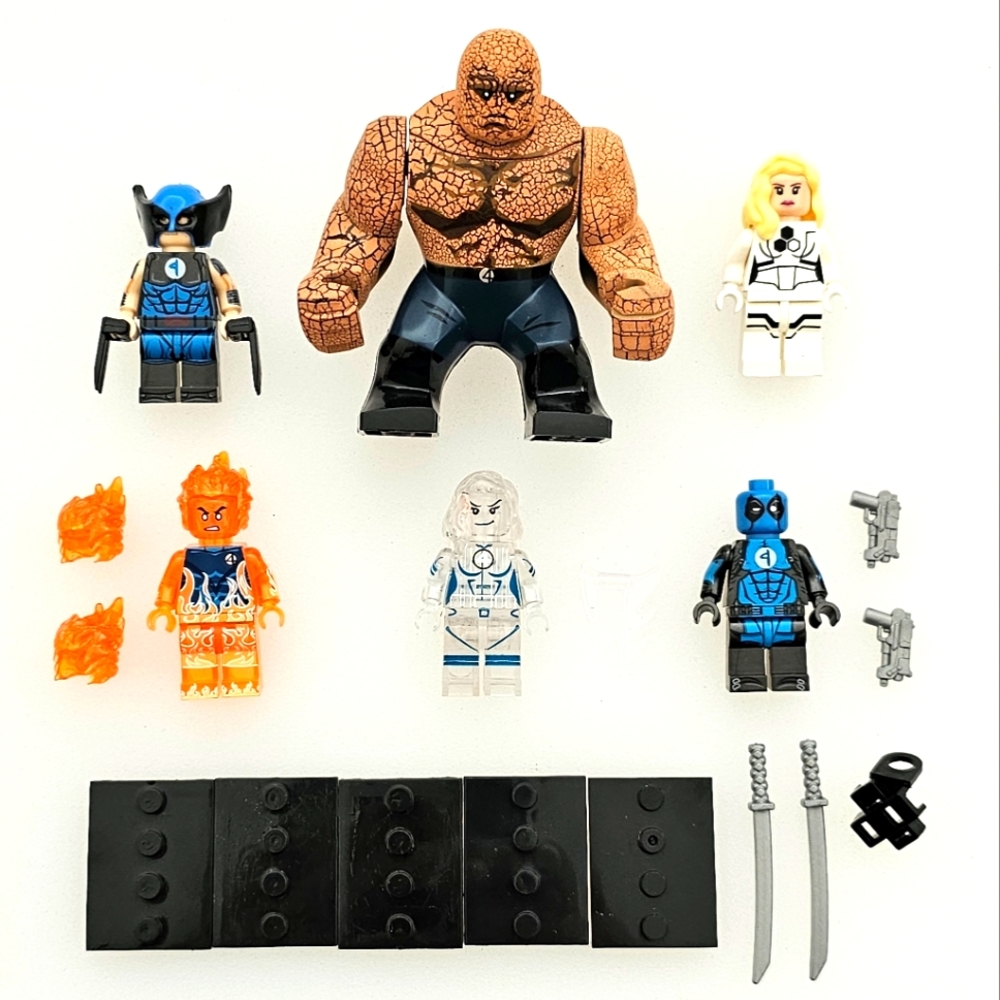 Lot of 6 Lego Compatible Marvel Super Heroes Fantastic Four Minifigures Minifigs